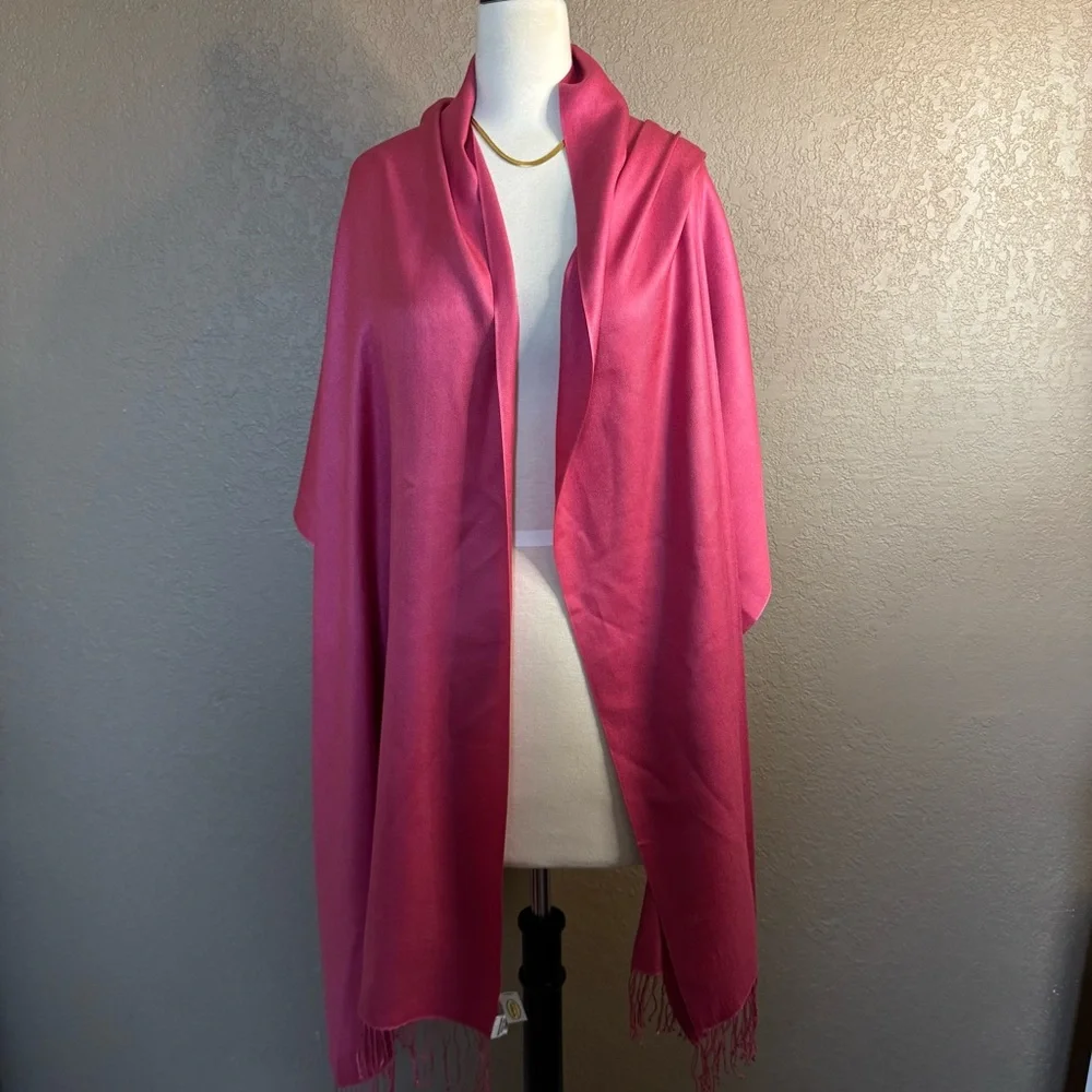 Talbots Vibrant Pink Silk Scarf
